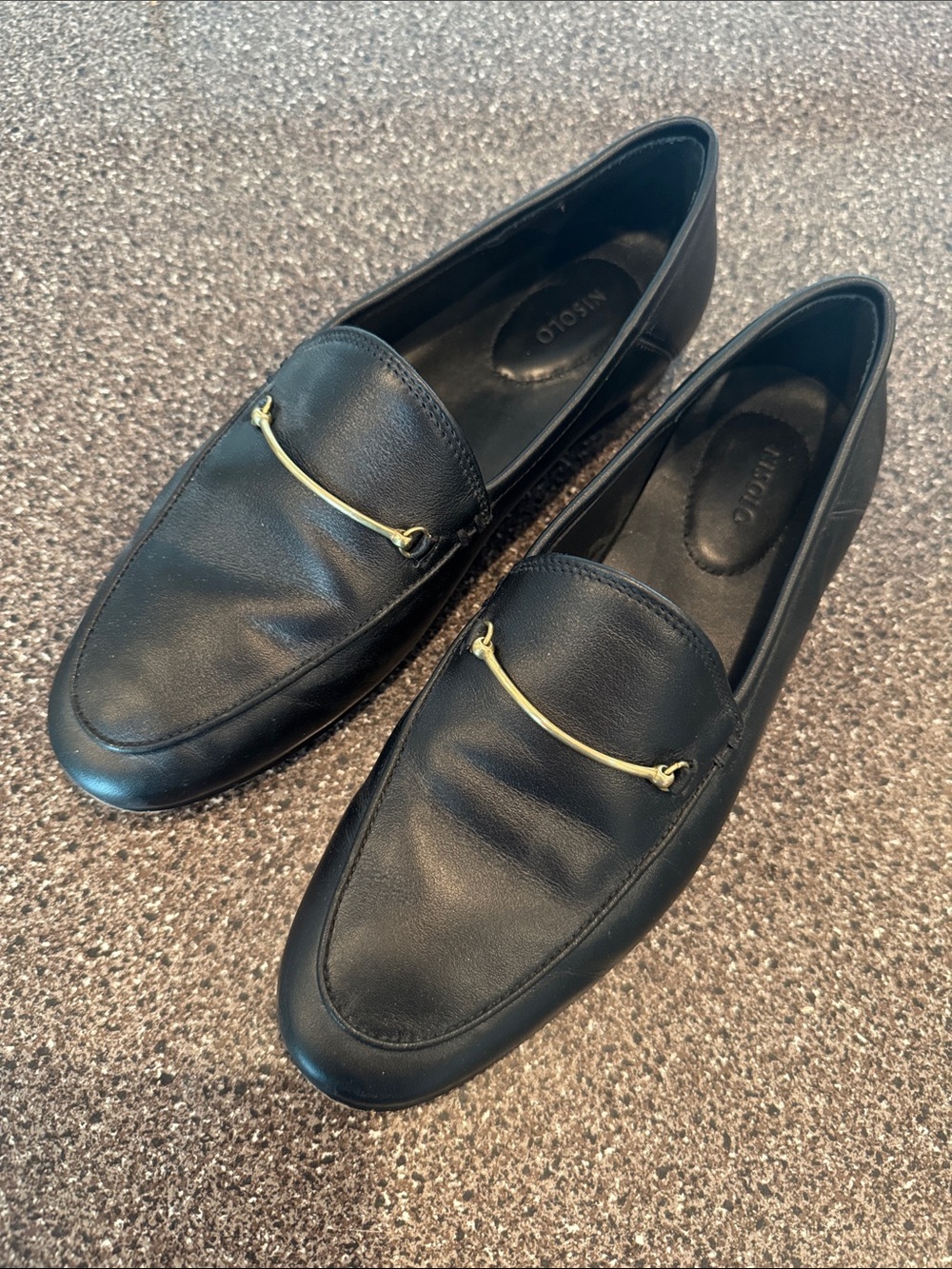 Nisolo Black Leather Lucy Loafers Shoes Size  7